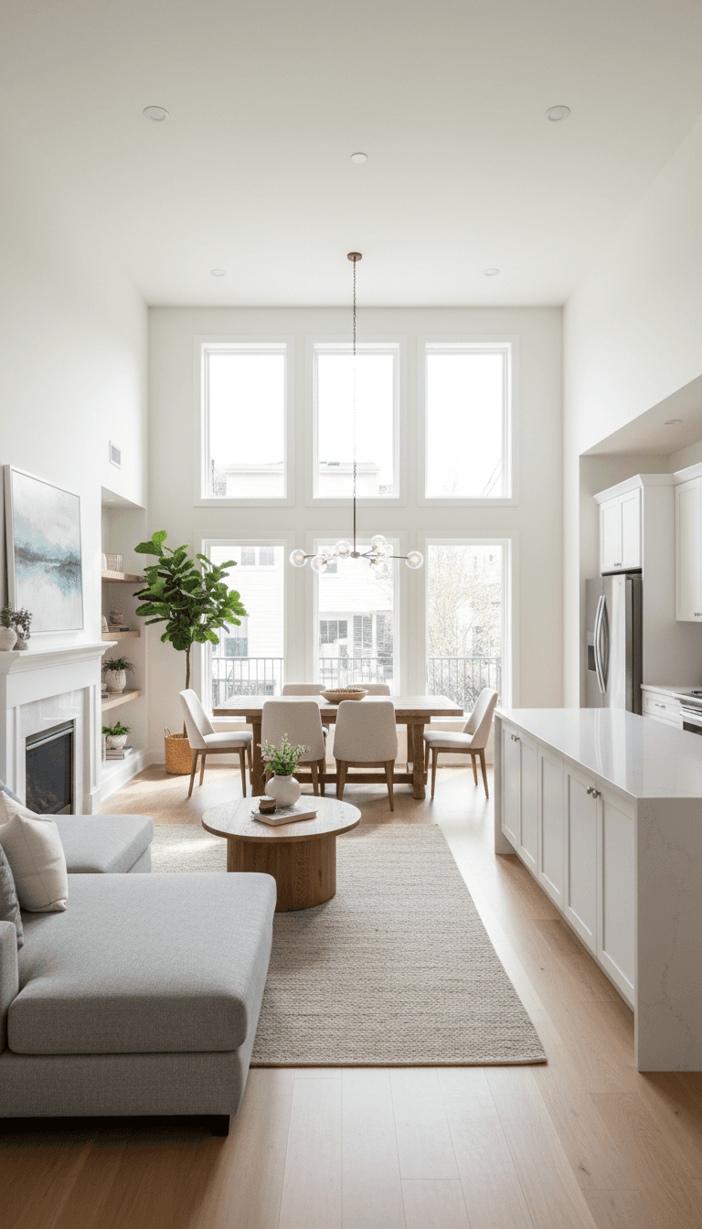 Updated residential townhouse showing interior living space
